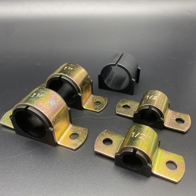 1'' 1/2'' Gold Galvanized Two Hole Cushion Clamps