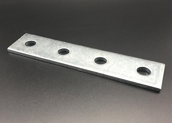HDG Four Hole Strut Channel Fittings M8 6mm Strut Splice Plate