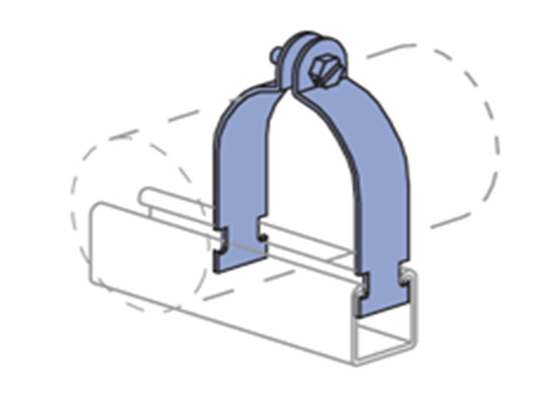 Galvanized Zinc Plated P Type RGD Strut Pipe Clamps 1.5MM Thickness
