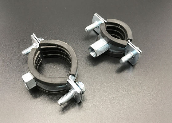 Two Sides Screws Metal Steel Rubber Lined EPDM Pipe Clamps