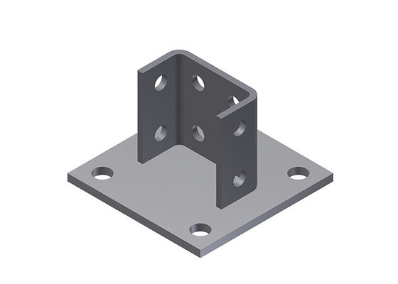 Electrical Galvanized 12 Holes Custom Strut Fitting Post Base